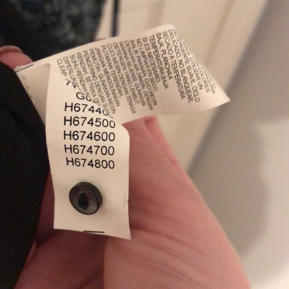 Lucky Brand paisley chiffon cap sleeve tie front dress in blue and black EUC - Picture 12 of 13